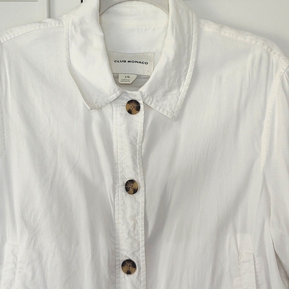 Club Monaco Classic White Linen Blend Jacket Large - Picture 7 of 9
